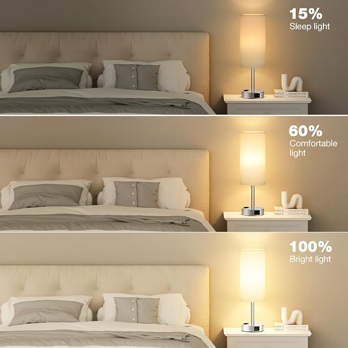 Fenmzee White Touch Bedroom Table Lamp - Image 5