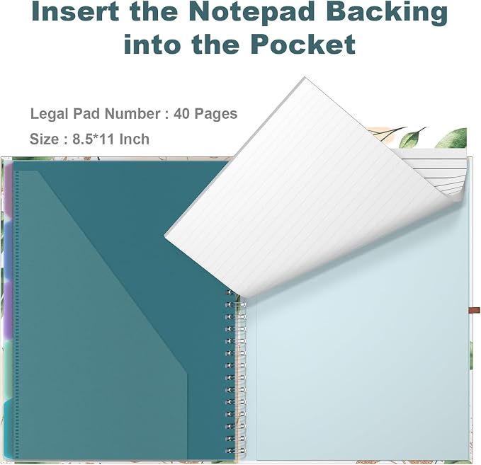 Hongri Clipboard Folio with Refillable Lined Notepad, 8.5 x 11 Folders with - Image 4