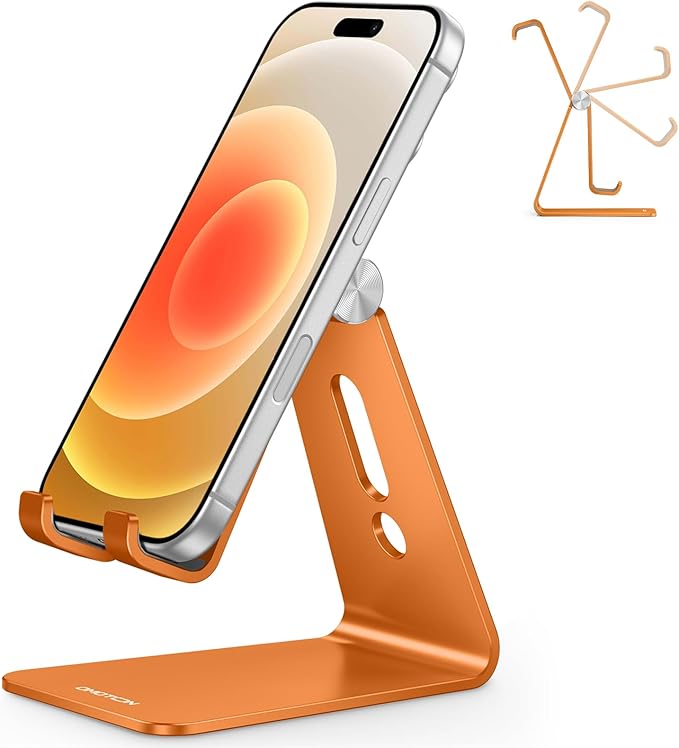 OMOTON Adjustable Cell Phone Stand, Aluminum Desktop Cellphone Stand by OMOTON