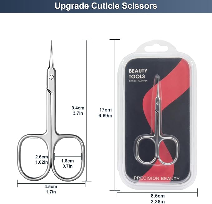 CGBE Cuticle Scissors Extra Fine Curved Blade, Super Slim Manicure Scissors - Image 6