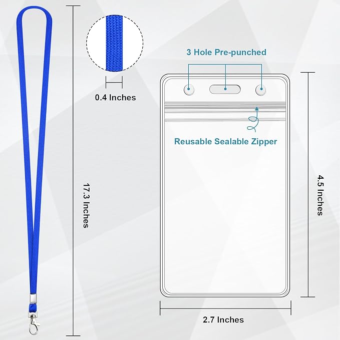 3 Pack Clear ID Badge Holder - Image 2