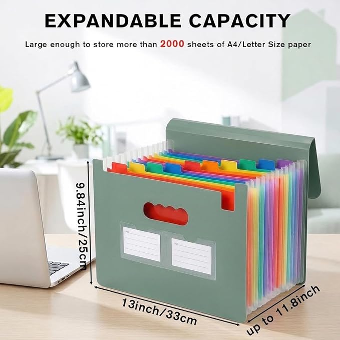Accordion File Organizer, 13 Pockets Expanding File Folder - Image 2