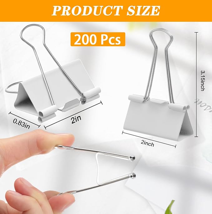 Jetec Extra Large Binder Clips Bulk 2 Inch Metal Jumbo Binder Clips Office - Image 2
