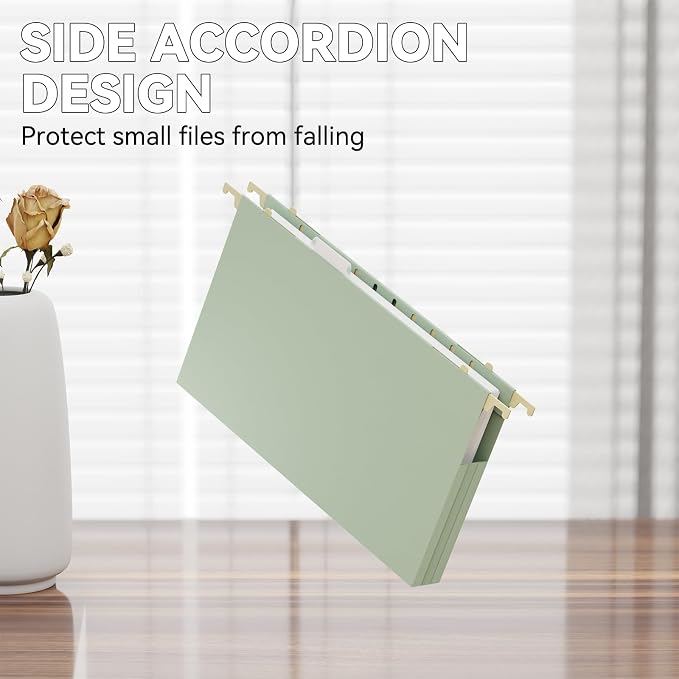 Extra Capacity Legal Size Hanging File Folders, 12 Pack Plastic Hanging Folder - Image 5