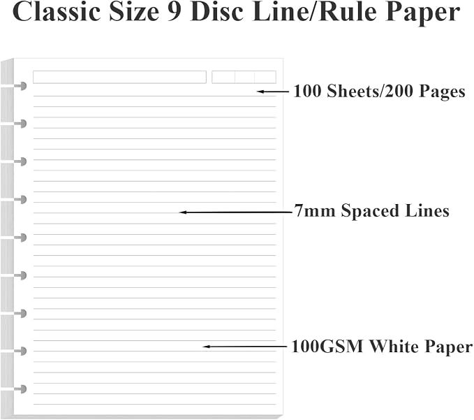9-Disc Discbound Lined Refill Paper, Classic Size Pre-punched Happy Planners - Image 5