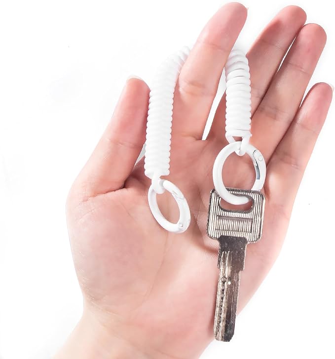 ID Badge Holder with Keychain, Spring Rope, and Metal Ring – Slide-Open Plastic - Image 8