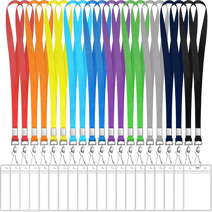 20 Pack Cruise Lanyard With Waterproof ID Card Holder, Durable Assorted Color by koorito
