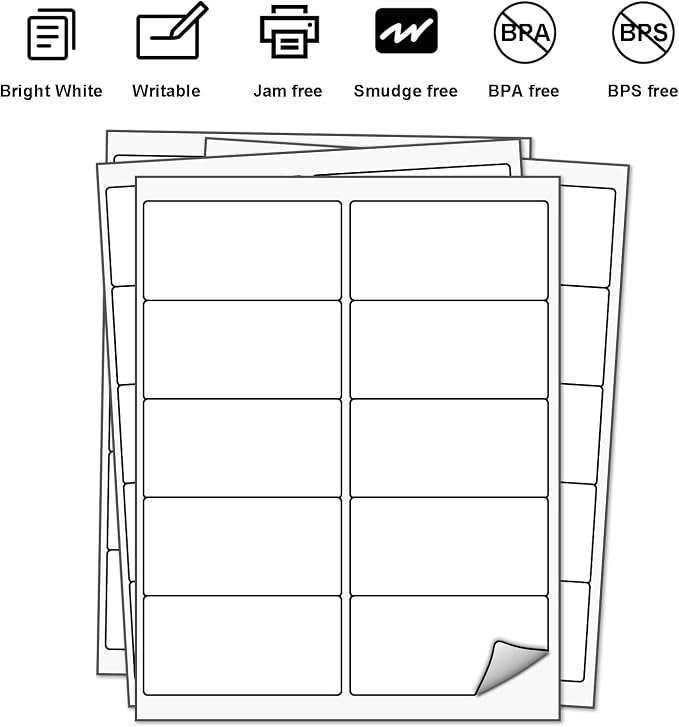 LabelMore 10 up Labels 2'' x 4" Shipping Address Labels - Image 3