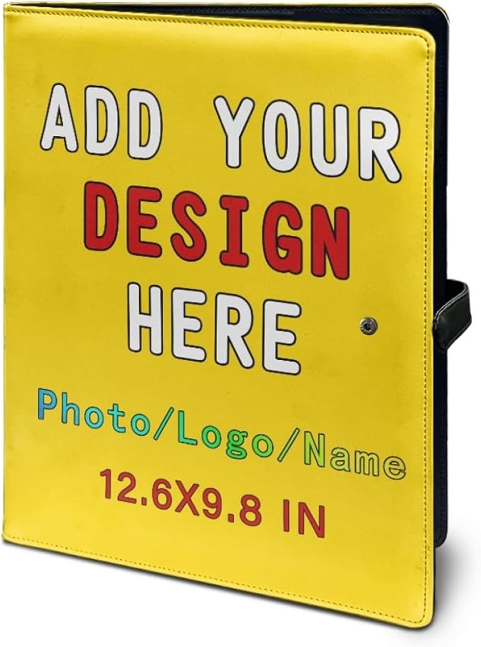 Personalized Leather Portfolio for Men Women, Custom Logo/Text/Photo Binder - Image 5