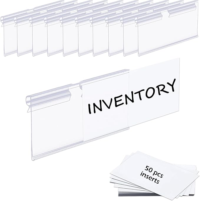 50PCS Basket Bin Labels Clip On, ChanQnTon Clear Plastic Label Holders by ChanQnTon
