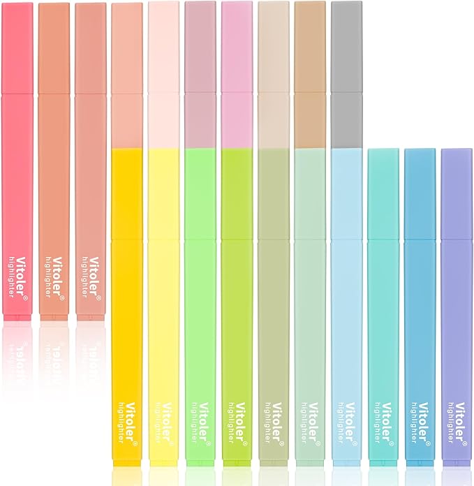 Vitoler 20Pcs Highlighters, Pastel Highlighters Set, Chisel Tip Bible by VITOLER