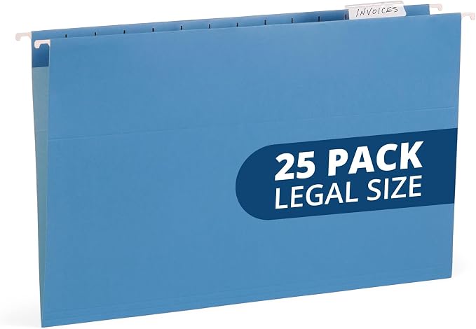 25 Blue Summit Supplies Legal Size Hanging File Folders by BlueSummitSupplies