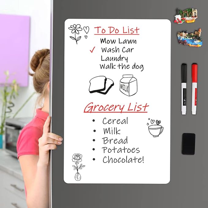 Magnetic Dry Erase Board Fridge White Board Sheet 20x13 inch, Flexible Large - Image 3