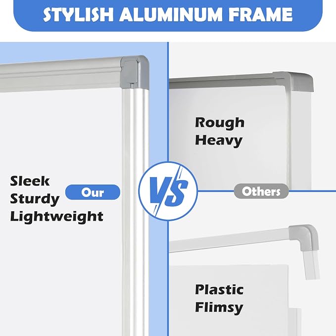 WALGLASS Double-Sided White Board, Hanging Mounted Whiteboard Silver Aluminium - Image 5