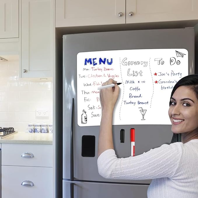 Magnetic Dry Erase Board Fridge White Board Sheet 20x13 inch, Flexible Large - Image 2