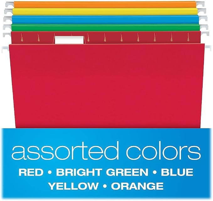 Pendaflex Hanging File Folders, Letter Size, 1/5-Cut Adjustable Tabs, 25 Per Box - Image 2