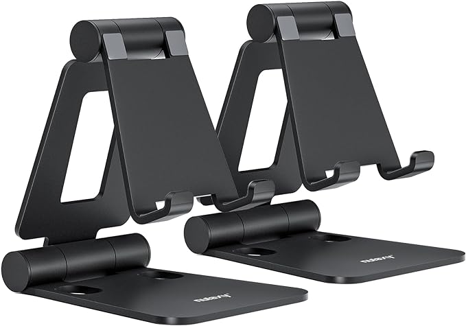 Nulaxy 2 Pack Dual Folding Cell Phone Stand, Fully Adjustable Foldable Desktop by Nulaxy
