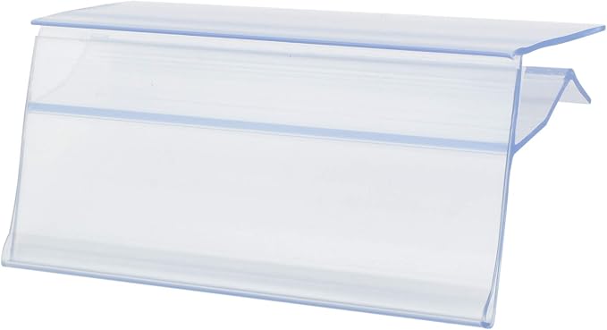 Glass Shelf Label Holders with Inserts Fits 1/4" to 3/8" Glass Shelving by TheRetailRenegade