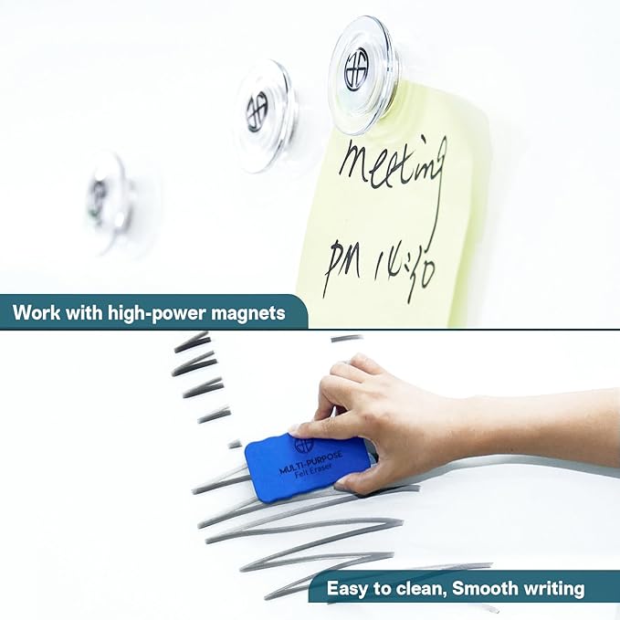 J&J worldwide Glass Whiteboard, Magnetic Brilliance White Dry Erase Board 36" x 60" Invisible Mount, Includes Markers, Marker Tray, Eraser for Wall, Office, Home, School-DeskLoop Office