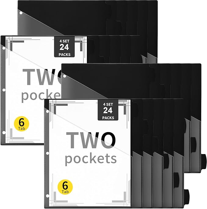 Epakh 24 Pcs Binder Dividers for 3 Rings Binders Index Dividers by Epakh