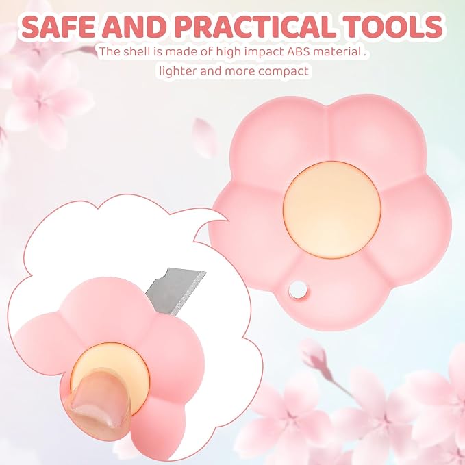 Honoson 8 Pack Mini Box Cutter Retractable Utility Knife Flower Portable Letter - Image 3