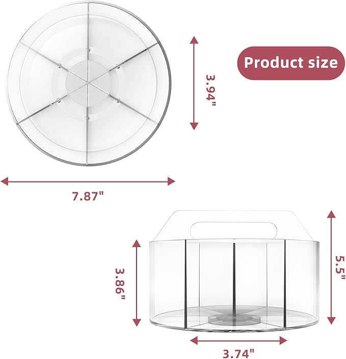 Absonic Acrylic Pen Holder Pencil Organizer, 360-Degree Rotating Pencil Holder, Crayon Organizers for Kids Marker Organizer Caddy Art Supply Kids Desk Organizers for Office Home School-DeskLoop Office