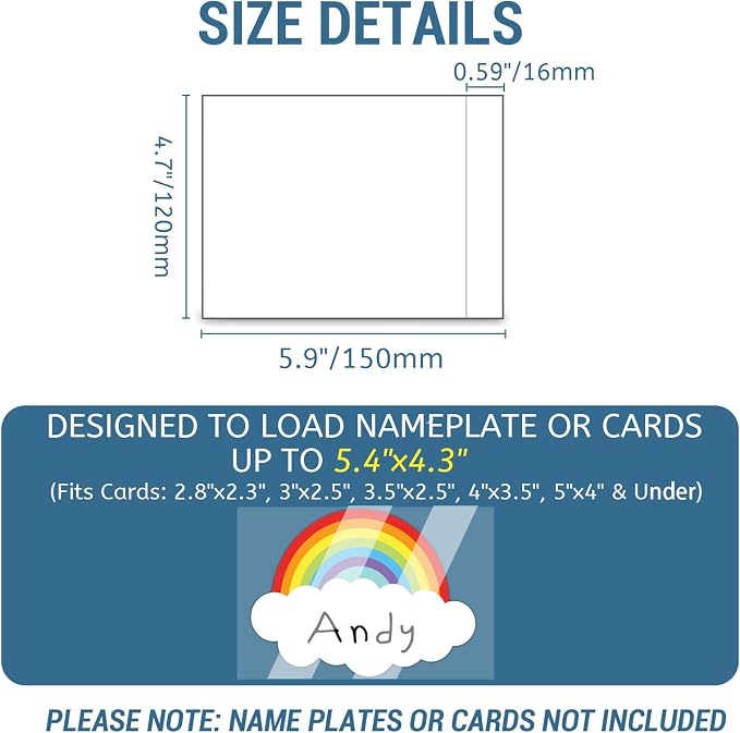 40 PCS Nameplate Pocket, 5.9" x 4.7" Adhesive Desk Nameplates Name Tag Pocket - Image 2