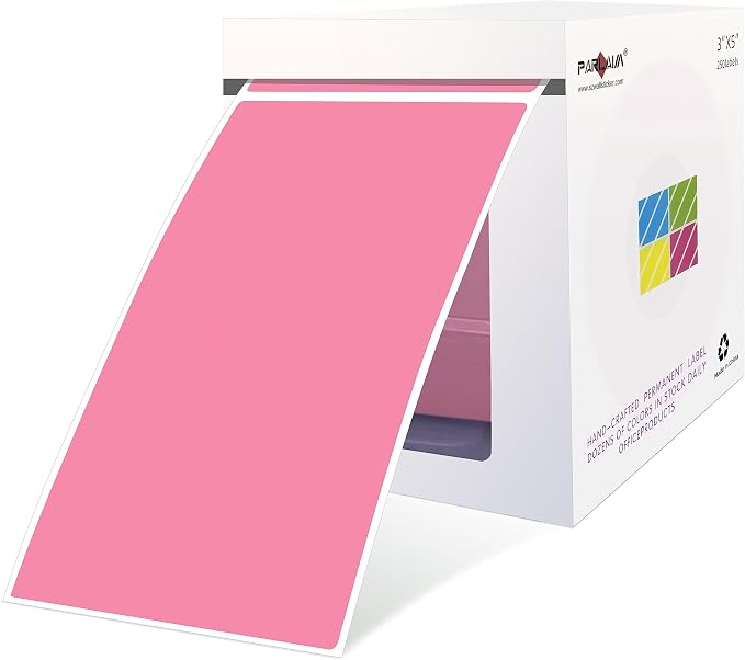 PARLAIM 5 x 3 inch Square Color-Coding Sticker Labels, Permanent Rectangle by PARLAIM
