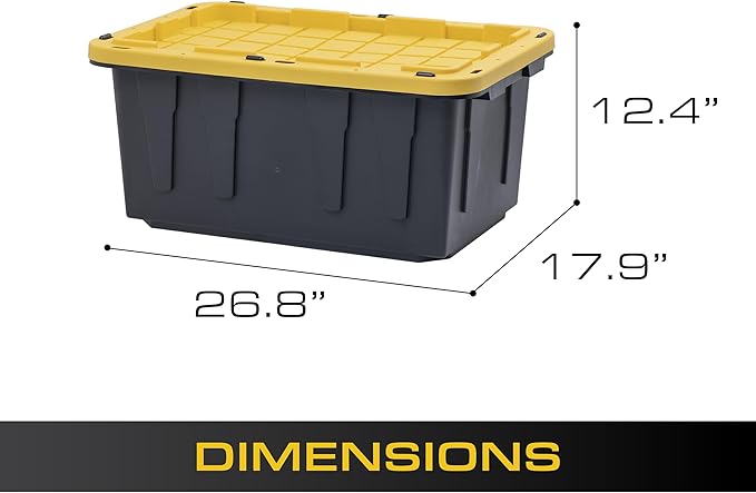 BLACK & YELLOW 17-Gallon Heavy Duty Storage Bins - Image 3