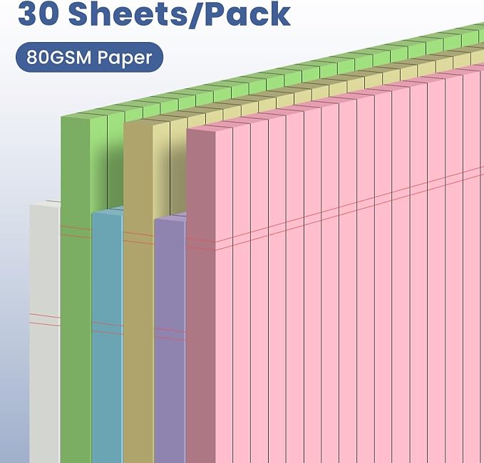 6pcs Small Note Pads, Colored Notepads 5x8 College Ruled Notebook, Writing Pads - Image 3