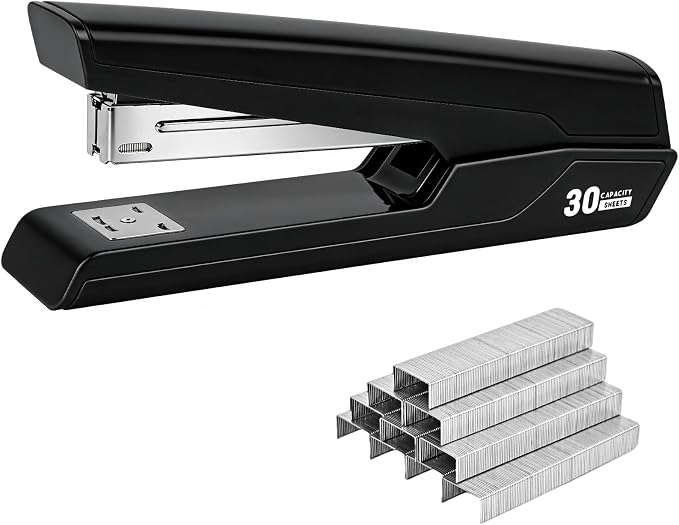 Metal Stapler with 830 Staples, Office Stapler, Staplers by Unknown