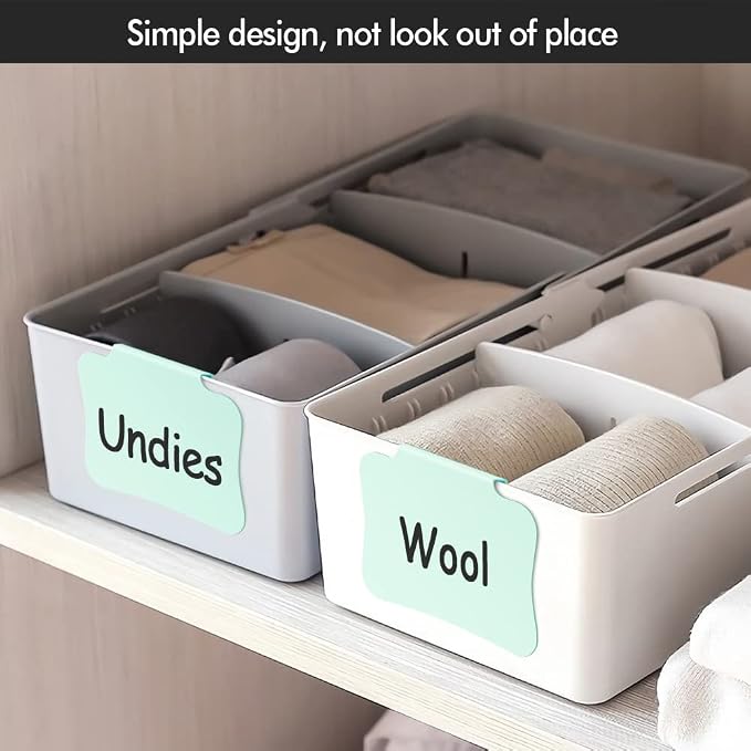 12PCS Basket Labels Clip On for Storage Bins, Removable & Erasable Bin Labels - Image 2