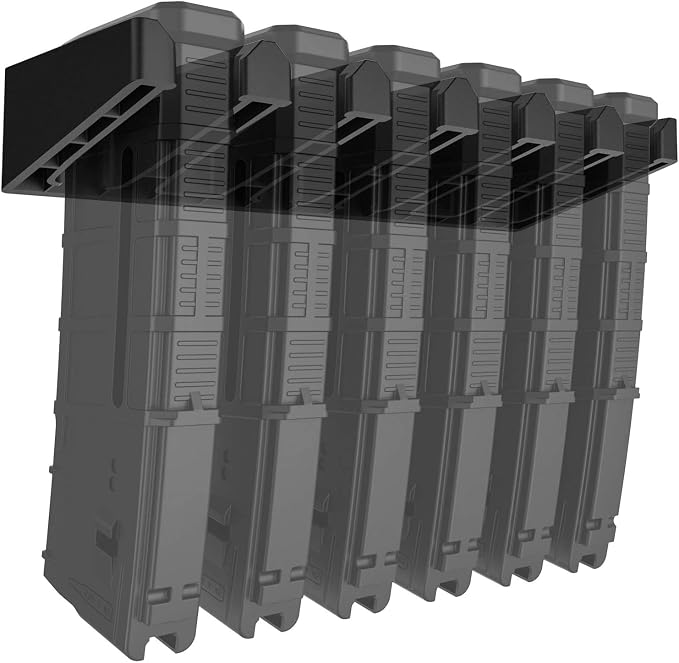Solid ABS 6X Standard PMAG Wall Mount, Mag Holder, Home Magazine Storage Rack by RUSFOL