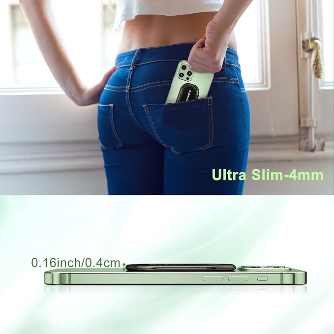Phone Ring Holder Finger Kickstand, 360 Rotation Foldable Ultra-Thin Metal Cell - Image 7