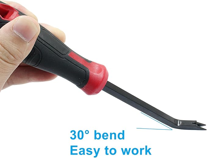 Black & Red Heavy Duty Staple Puller Tool, Double Pronged Head Nail Remover - Image 4