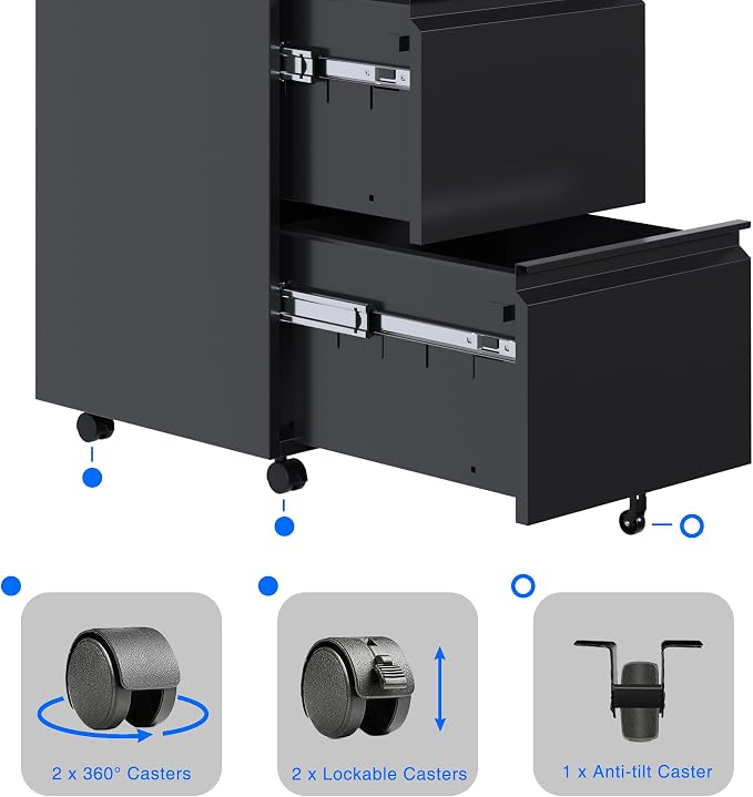 METAN 2 Drawer File Cabinet - Image 7