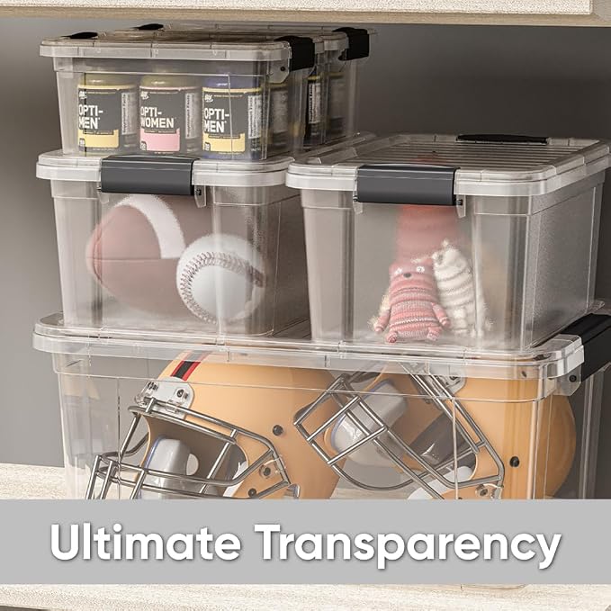 Superio Clear Storage Box with Lid, 2.5 Quart Plastic Container Bins - Image 7