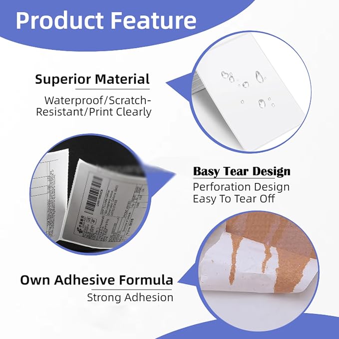 Fanfold 4”x 6” Direct Thermal Shipping Labels Self Adhesive, 500 Postage - Image 6