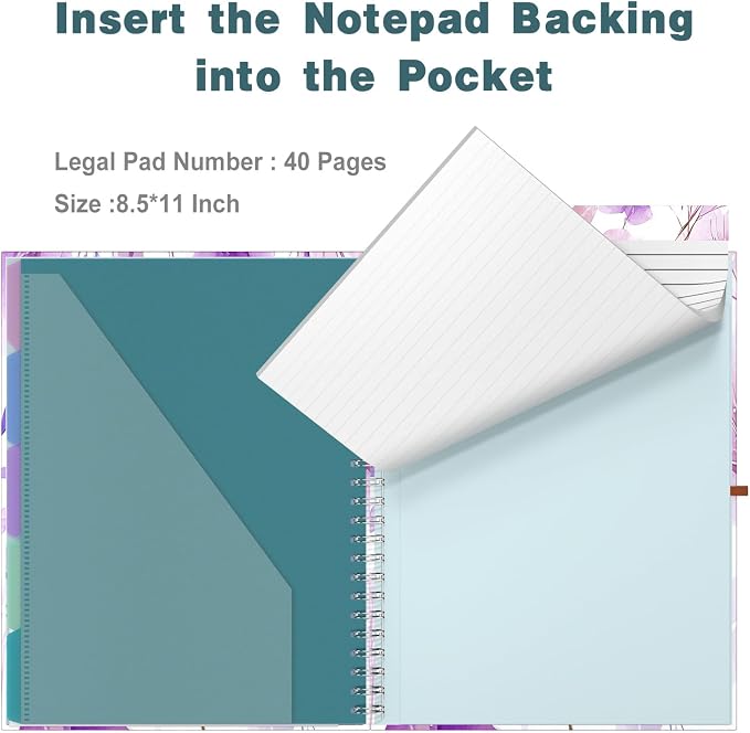 Hongri Clipboard Folio with Refillable Lined Notepad, 8.5 x 11 Folders with - Image 5