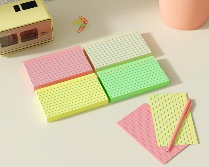 200 PCS Colored Index Cards 3x5, Ruled Index Cards, Flash Cards - Image 6