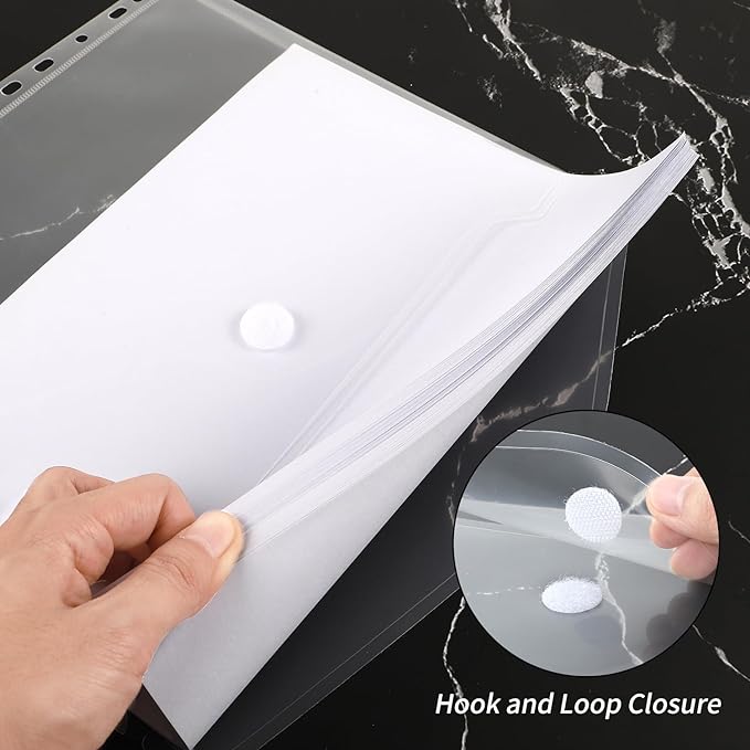 EOOUT 30Pcs Binder Folders, Binder Pockets, 11 Holes Clear Binder Organizer - Image 4