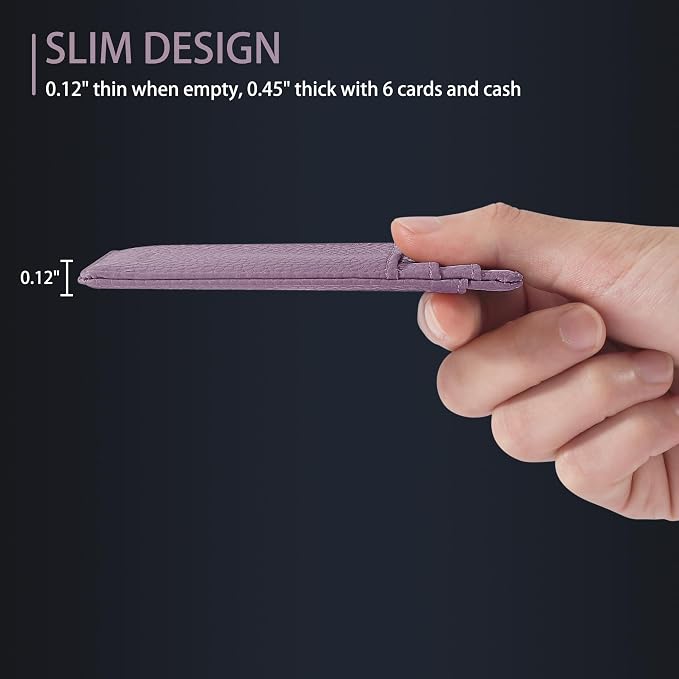 Travelambo Front Pocket Minimalist Leather Slim Wallet RFID Blocking Medium Size - Image 6