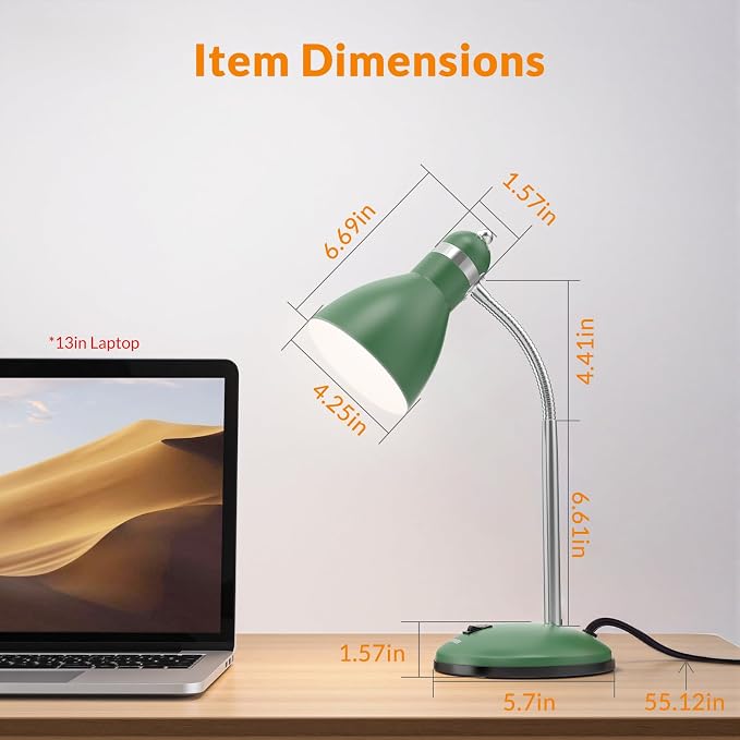LEPOWER Metal Desk Lamp, Adjustable Goose Neck Table Lamp, Eye-Caring Study - Image 2