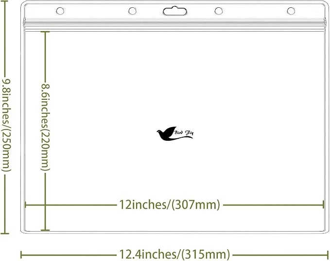 Bird Fiy Sheet Protectors 10 Pack 8.5" x 11" Waterproof Resealable Zip Wall - Image 2