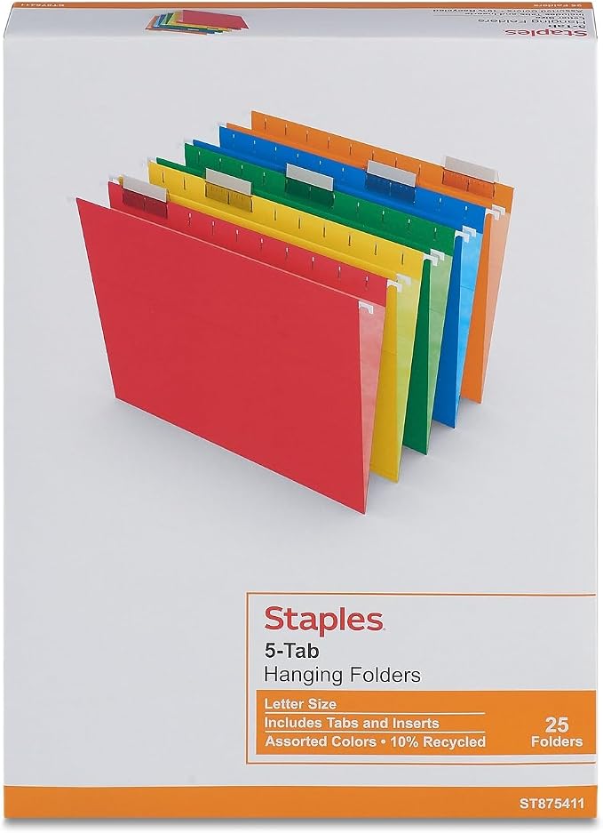 Staples Hanging File Folders, Letter Size, Reinforced - Image 4