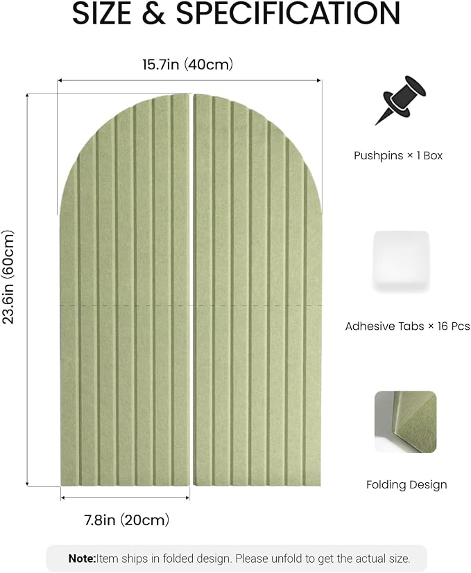 Large Arched Felt Bulletin Board 24"x16" - Image 4