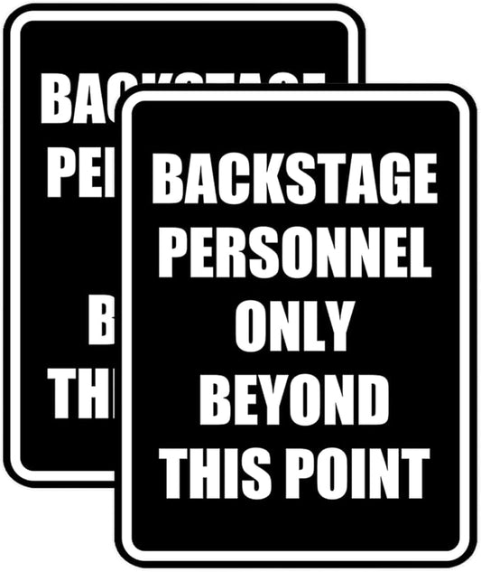 Portrait Round Backstage Personnel Only Beyond This Point Door or Wall Sign by SignsByLITA