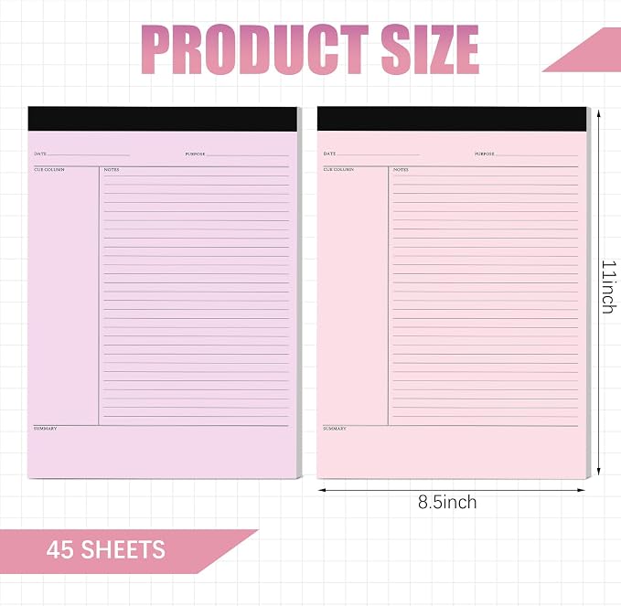 PerKoop 8 Pcs Writing Note Pads Notes System 8.5 x 11 Inches College Ruled - Image 4