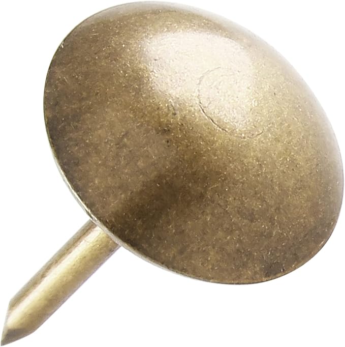 Piutouyar 200 Pcs Bronze Upholstery Tacks Antique Metal Thumb Tacks Round Head - Image 3