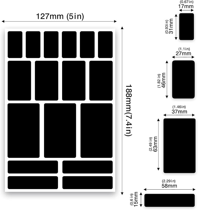 JIEHENG 170Pcs Black Removable Labels - Image 7